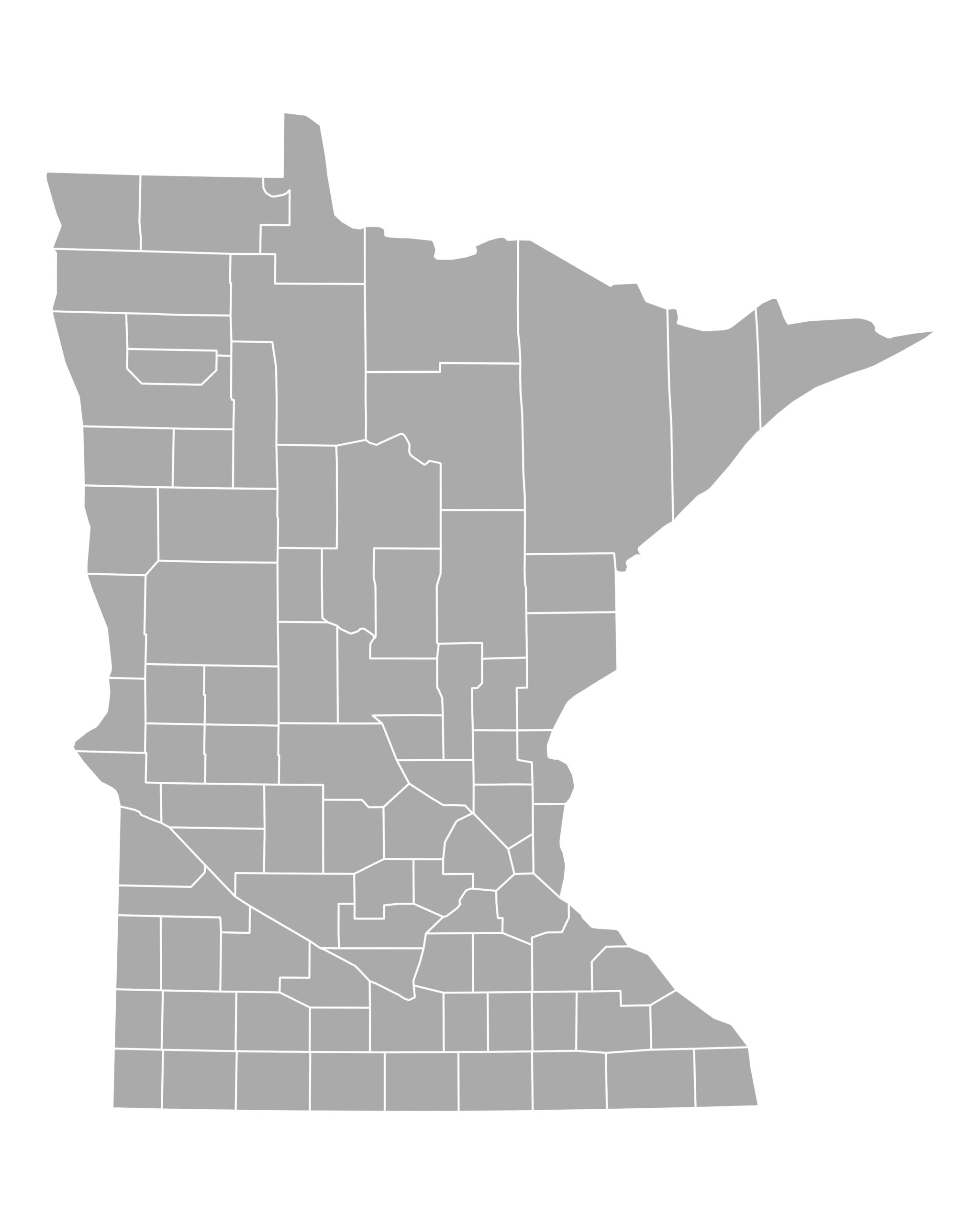 County map of Minnesota