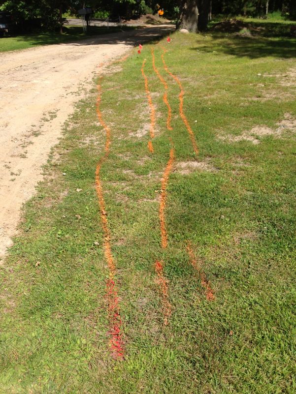Orange lines showing location of septic system components